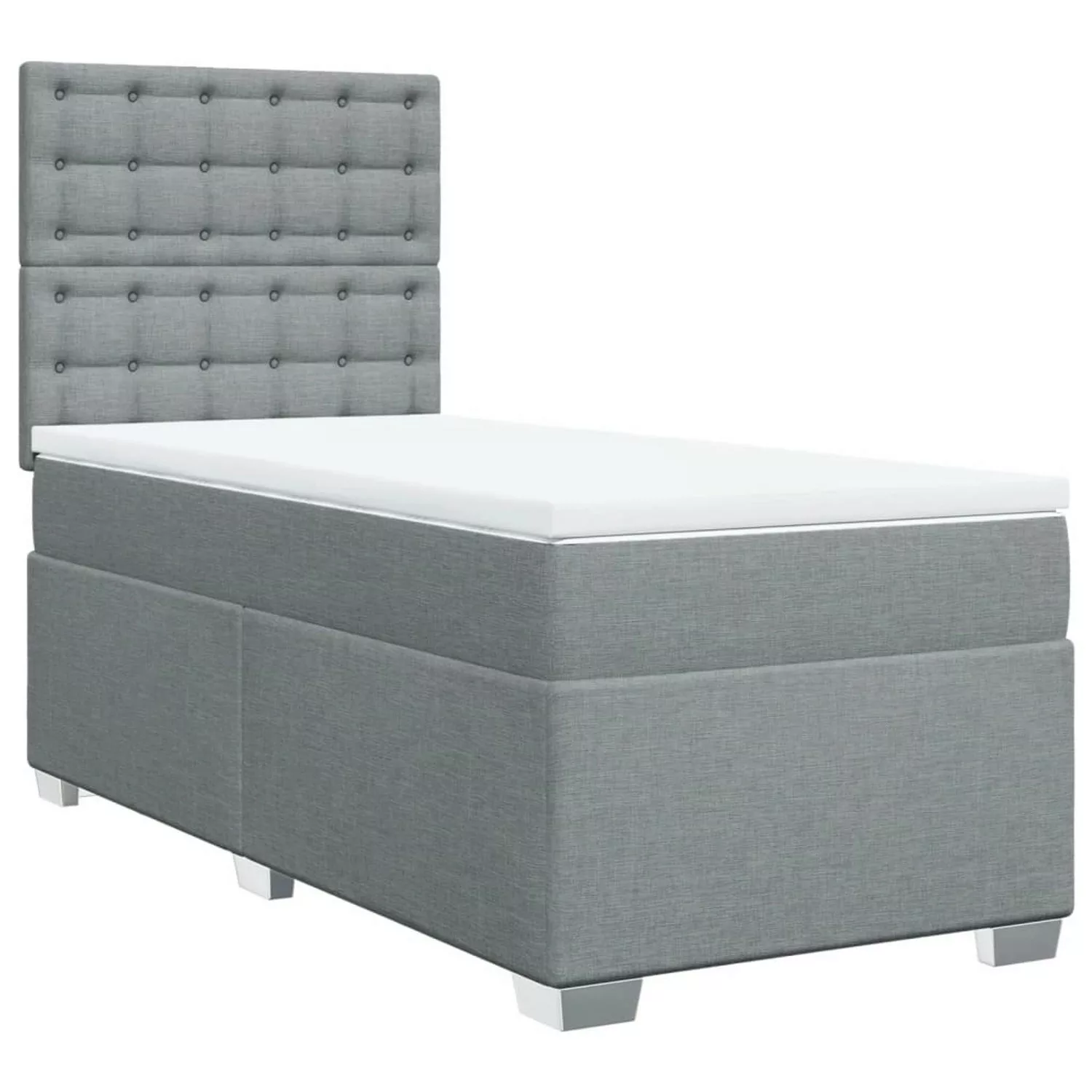 vidaXL Boxspringbett mit Matratze Hellgrau 90x200 cm Stoff2097729 günstig online kaufen