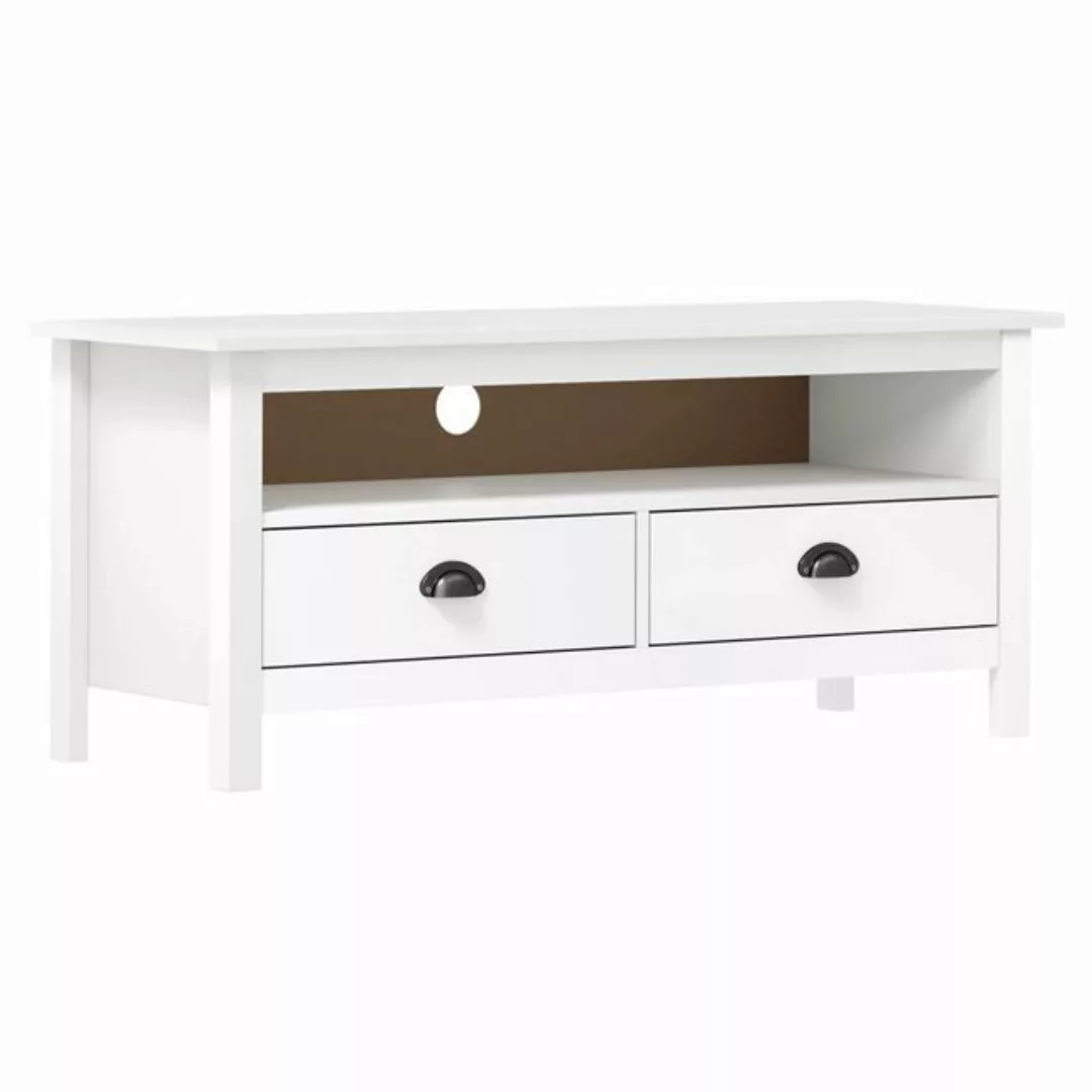 vidaXL TV-Schrank TV-Schrank Hill Range Weiß 110x40x47 cm Kiefer Massivholz günstig online kaufen