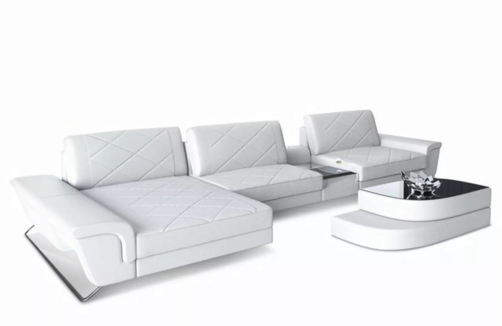 Sofa Dreams Ecksofa Leder Sofa Bari L Form Ledersofa, Couch, mit LED, verst günstig online kaufen