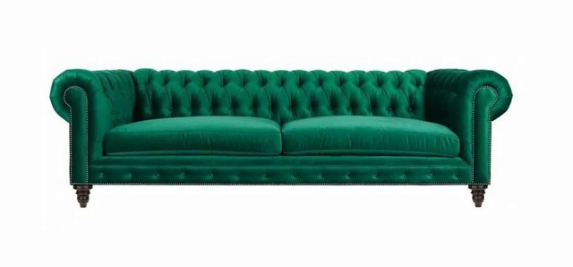 JVmoebel Chesterfield-Sofa Grüner luxuriöser Dreisitzer Chesterfield 3-Sitz günstig online kaufen