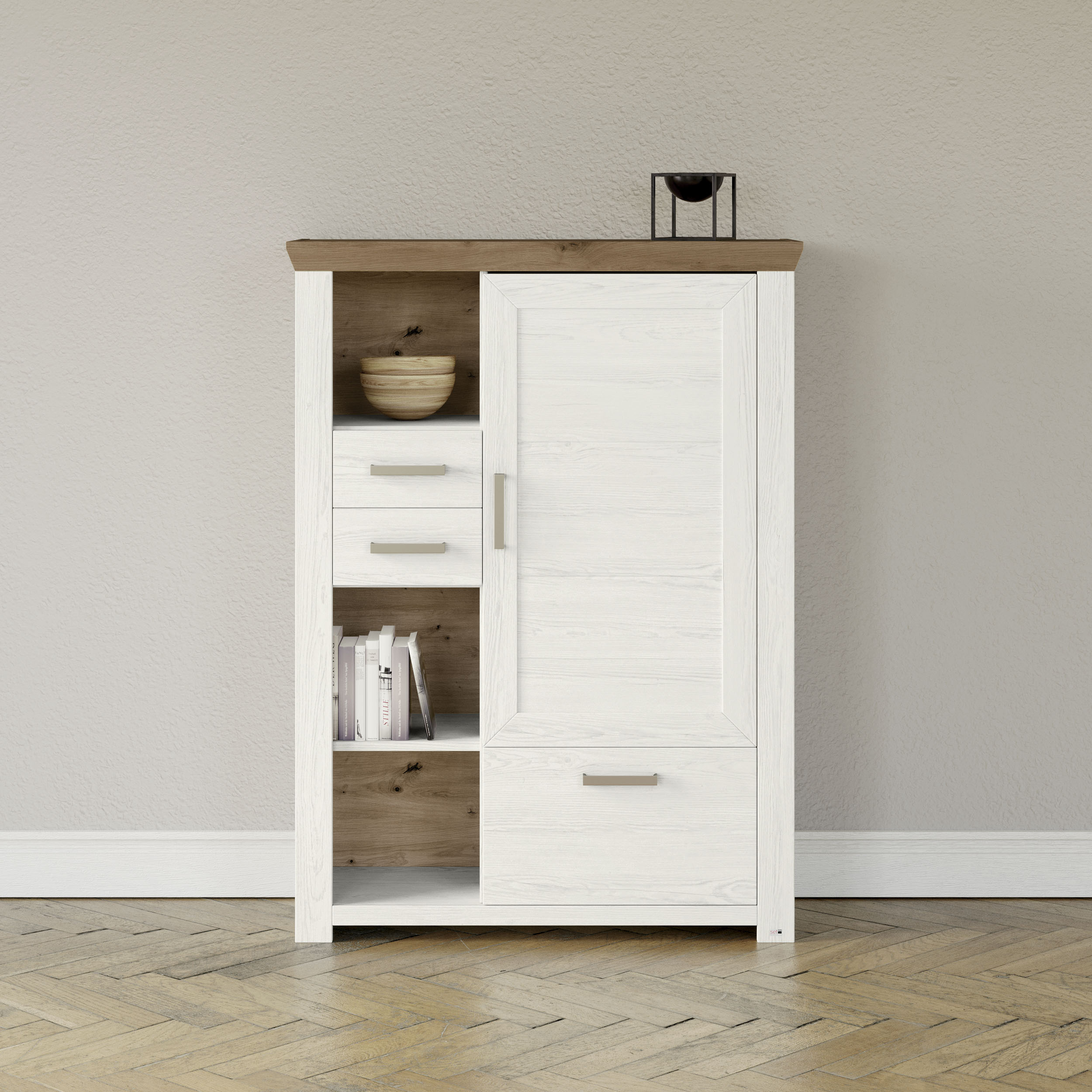 set one by Musterring Highboard "York", Typ 25 und 26, in 3 Farbvarianten, günstig online kaufen