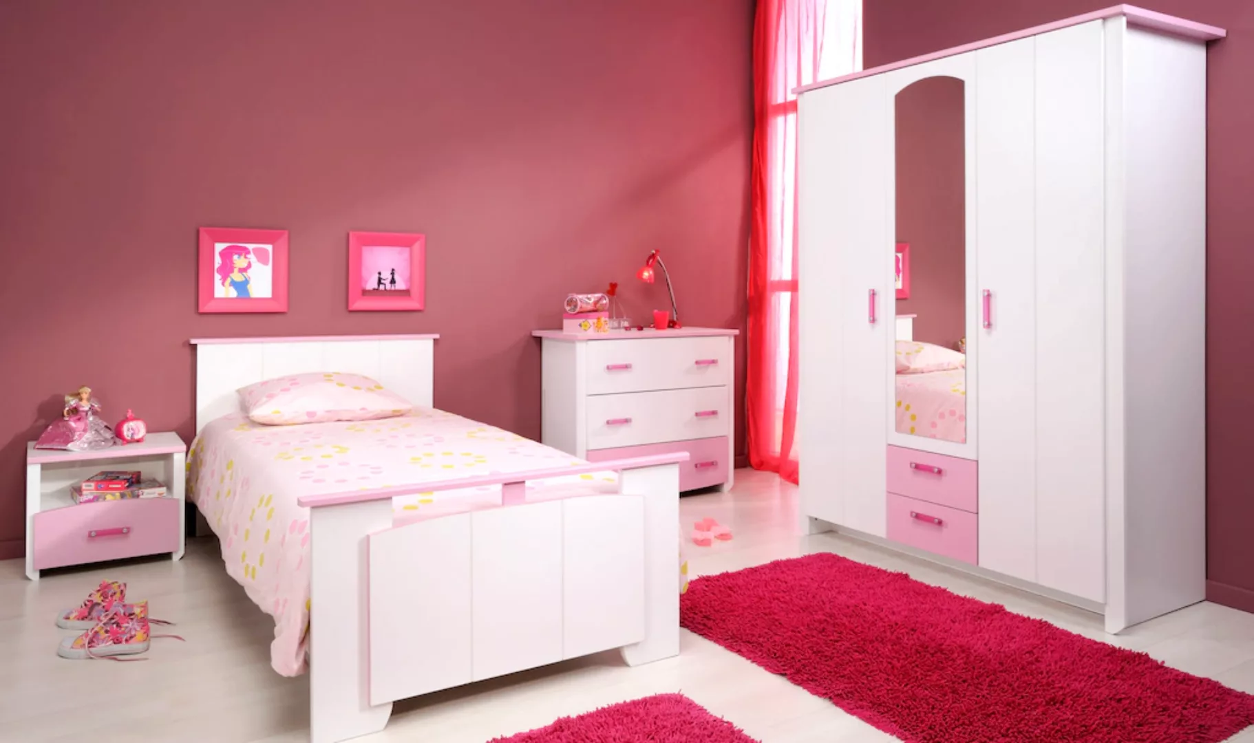 Parisot Jugendzimmer-Set "Biotiful", (Set, 4 tlg., Bett, Nachttisch, Schran günstig online kaufen