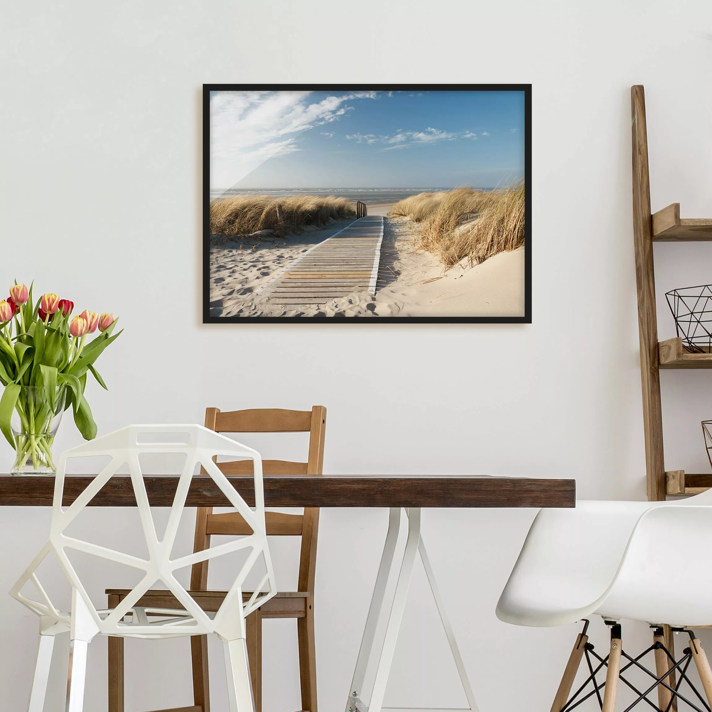 Bild mit Rahmen - Querformat Ostsee Strand günstig online kaufen