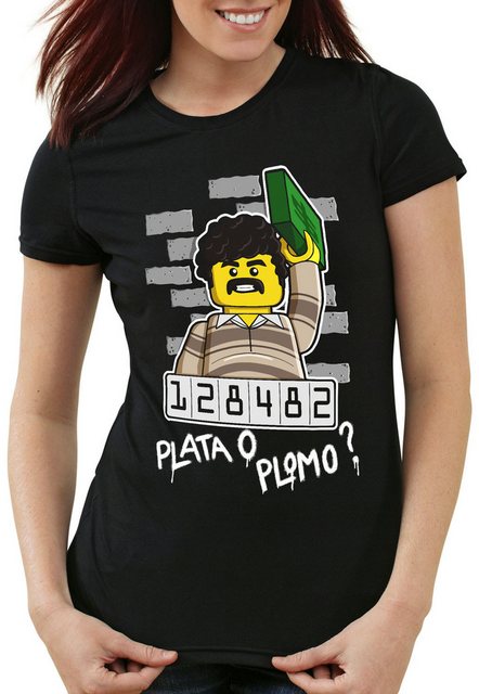 style3 T-Shirt Pablo Escobar Plata o Plomo kokain klemmbaustein günstig online kaufen