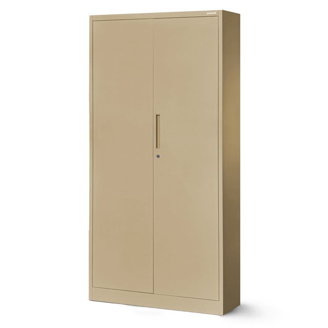 Jan Nowak Aktenschrank Büroschrank mit Schloss, 900 x 1850 x 400 mm beige günstig online kaufen