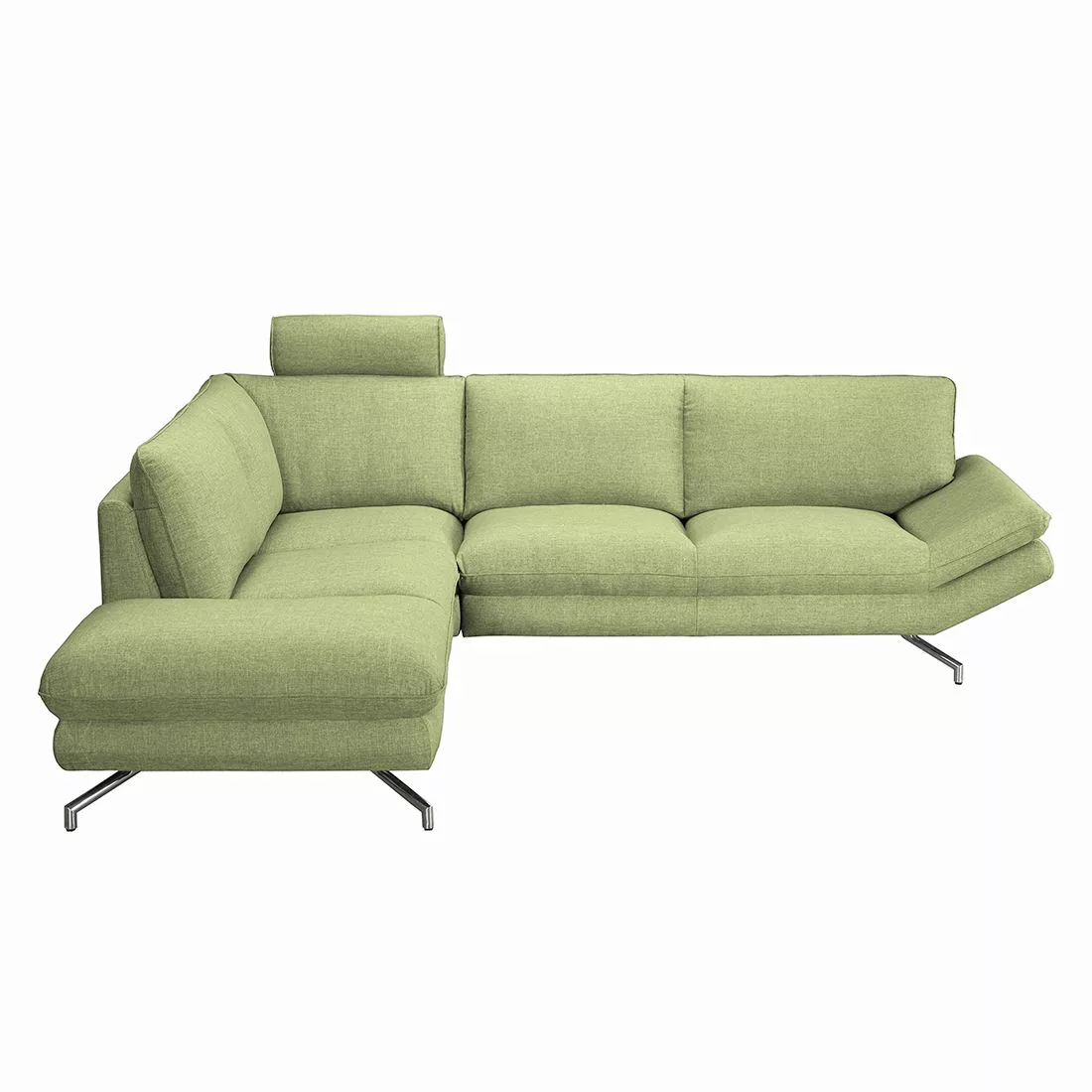 home24 loftscape Ecksofa Sharon 2,5-Sitzer Grün Webstoff 276x83x220 cm (BxH günstig online kaufen