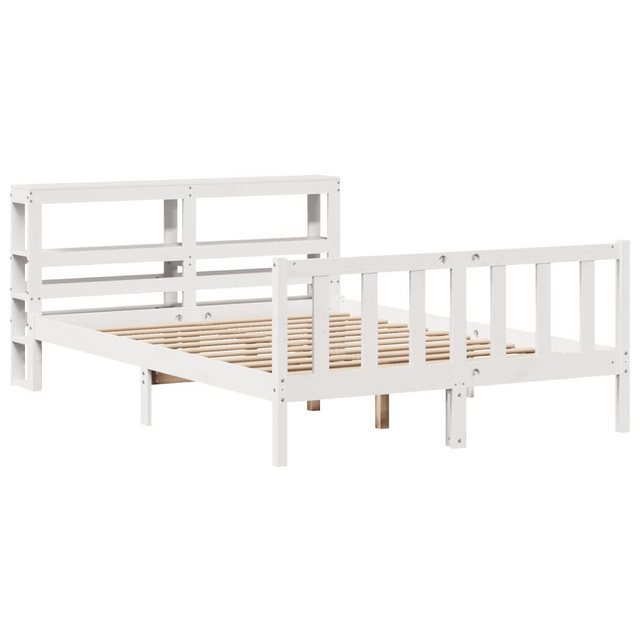 vidaXL Bett Massivholzbett ohne Matratze Weiß 160x200 Kiefernholz günstig online kaufen