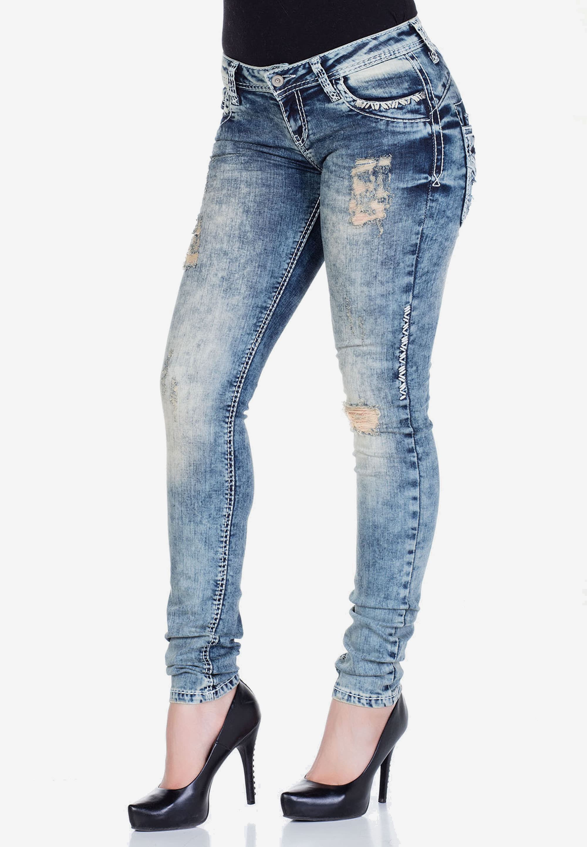 Cipo & Baxx Slim-fit-Jeans, mit coolen Used-Elementen günstig online kaufen