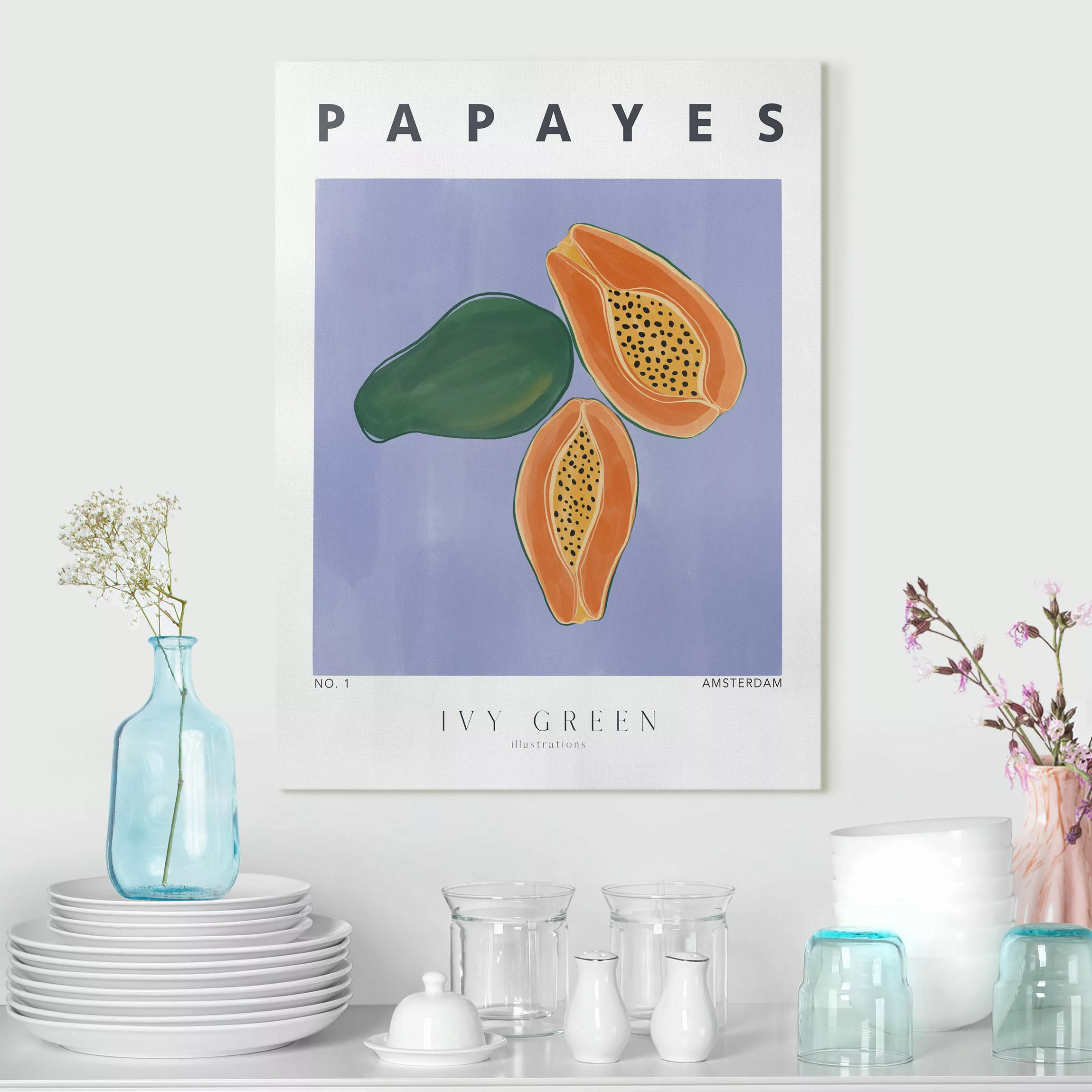 Leinwandbild Ivy Green Illustrations - Papayas günstig online kaufen