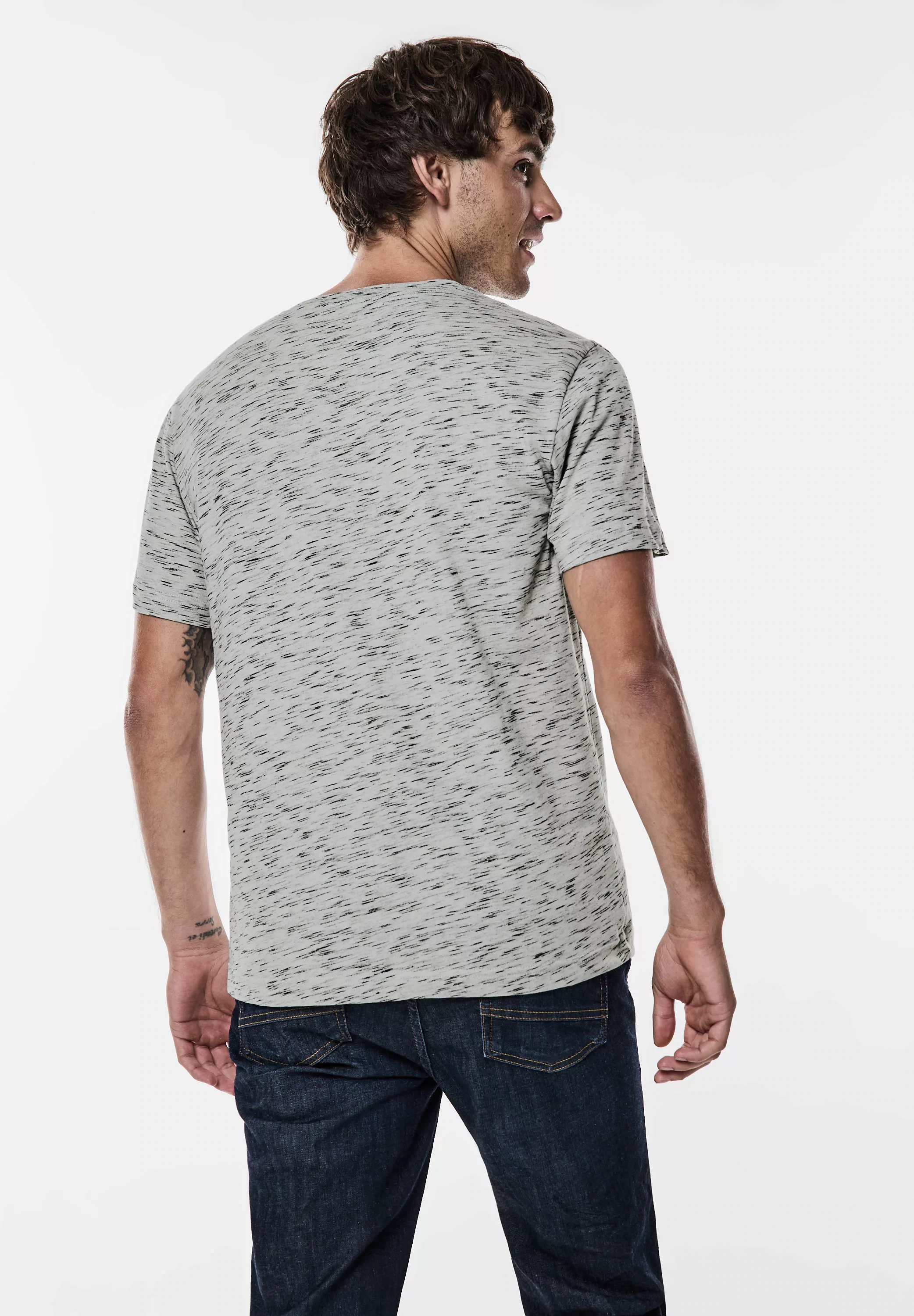 STREET ONE MEN T-Shirt, aus Baumwolle mit Stretchante günstig online kaufen