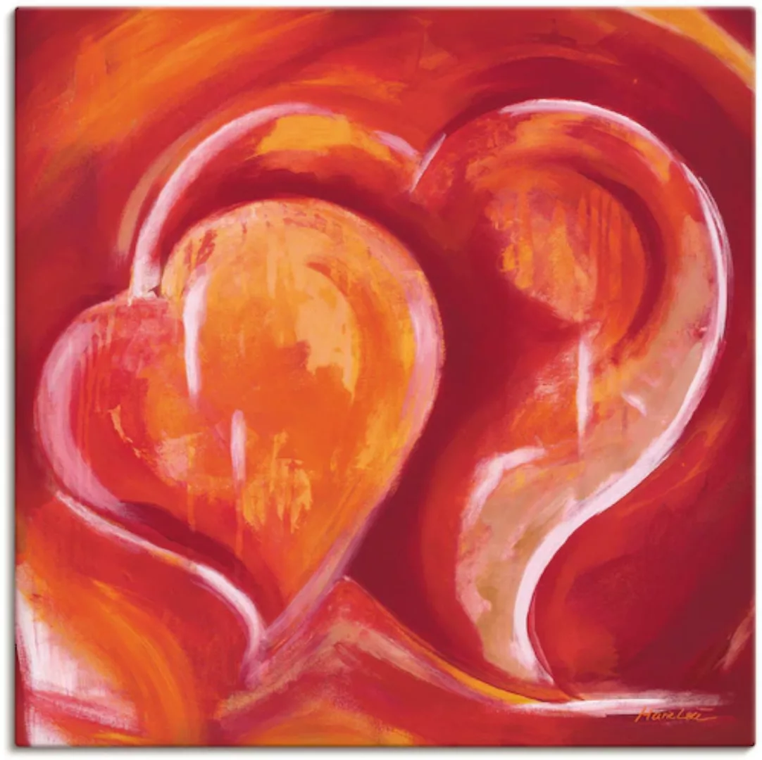 Artland Wandbild »Abstrakte Herzen - Rot«, Herzbilder, (1 St.), als Leinwan günstig online kaufen