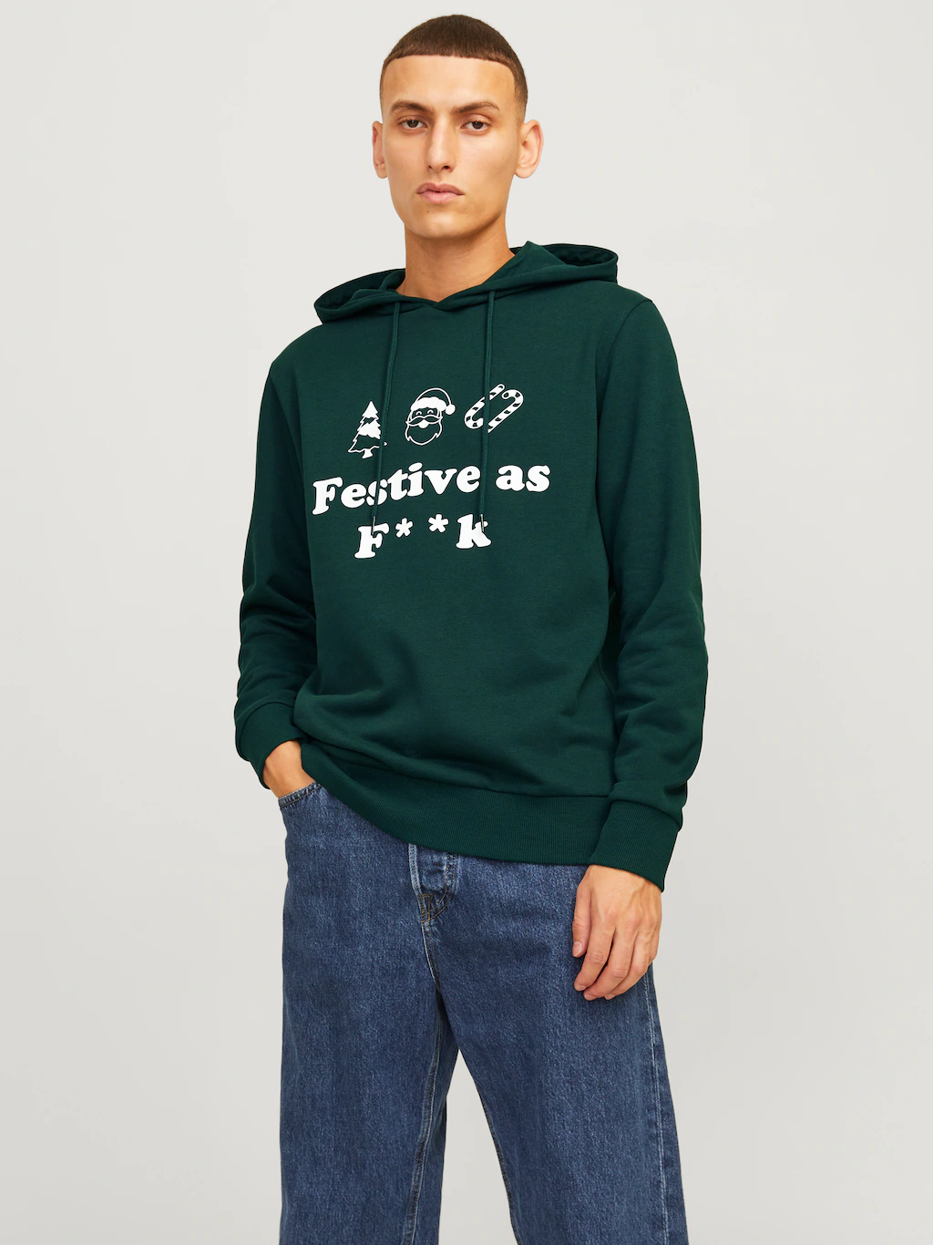 Jack & Jones Kapuzensweatshirt JJXMAS ONE COLOR FUNNY SWEAT HOOD günstig online kaufen