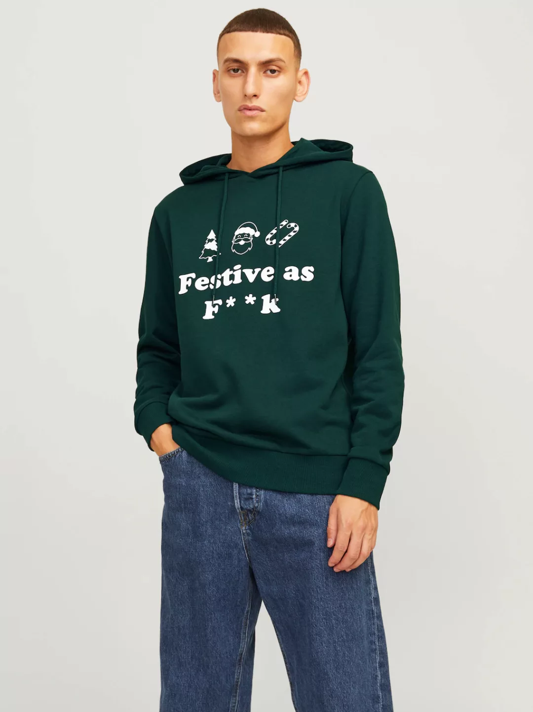 Jack & Jones Kapuzensweatshirt JJXMAS ONE COLOR FUNNY SWEAT HOOD günstig online kaufen