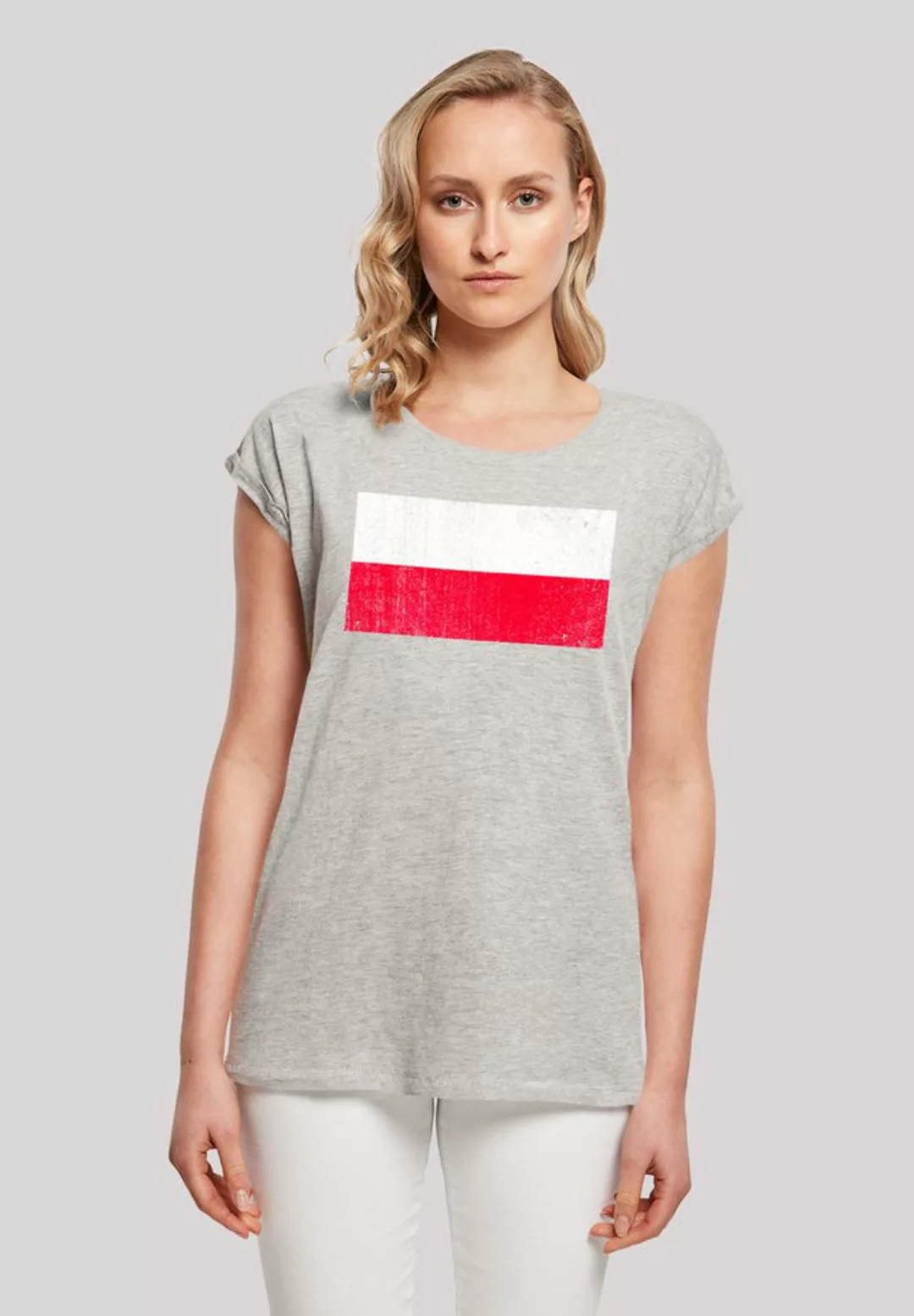 F4NT4STIC T-Shirt Poland Polen Flagge distressed Print günstig online kaufen