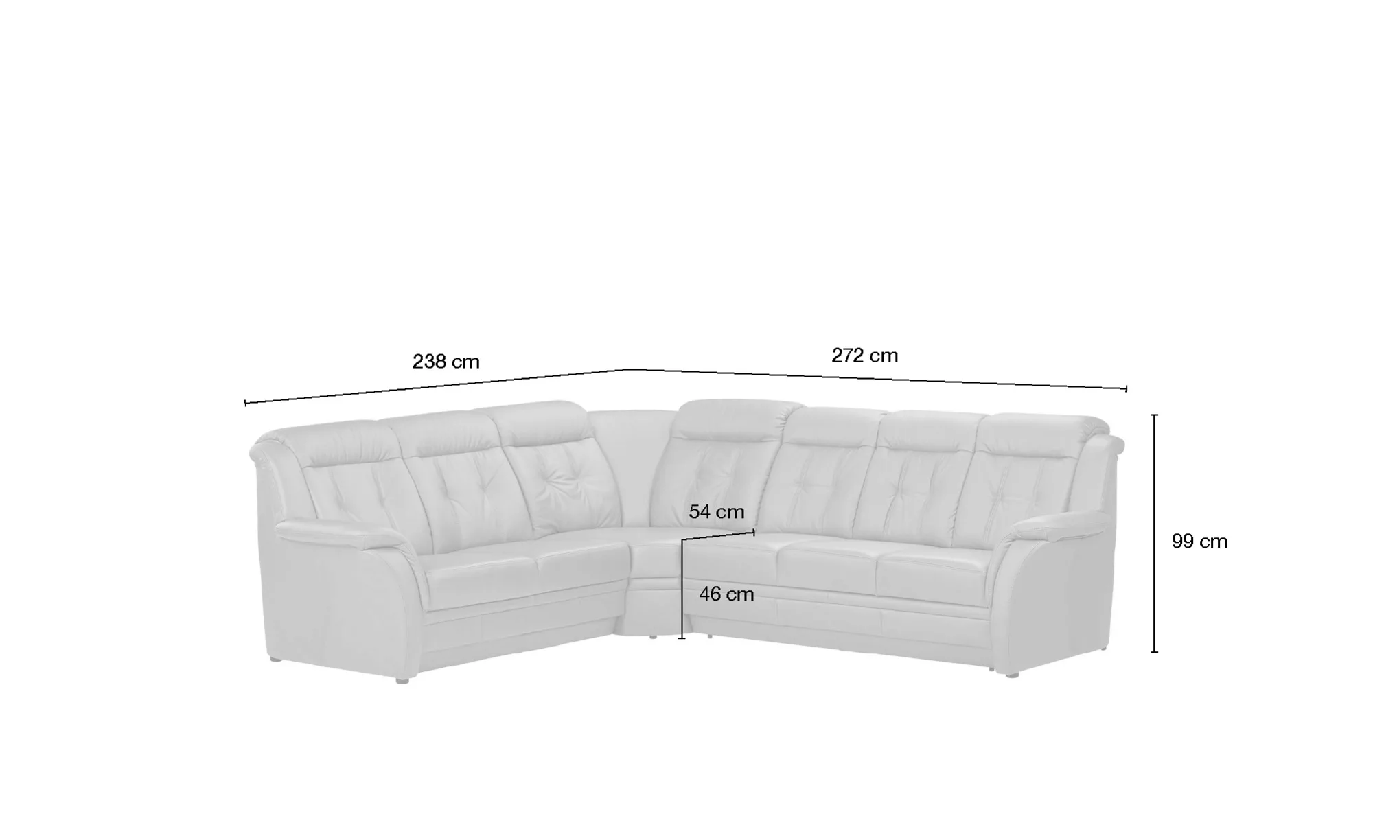 Polstermöbel Oelsa Ecksofa Leder  Andorra ¦ braun ¦ Maße (cm): B: 272 H: 99 günstig online kaufen