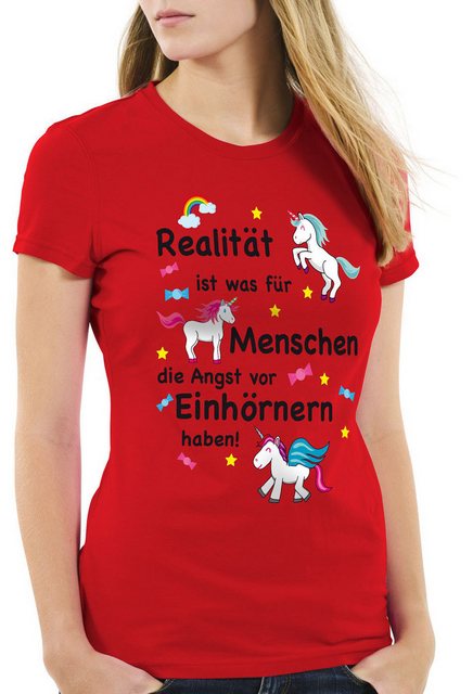 style3 T-Shirt Realität ist für Menschen Angst Einhörnern haben Unicorn Ein günstig online kaufen