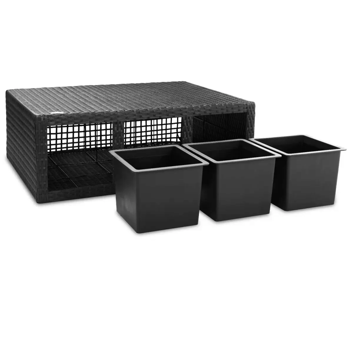 Polyrattan Blumentopf Schwarz 83x30,5x60cm günstig online kaufen