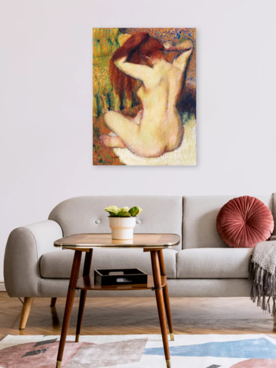 Poster / Leinwandbild - Edgar Degas: Frau Kämmt Sich Die Haare günstig online kaufen