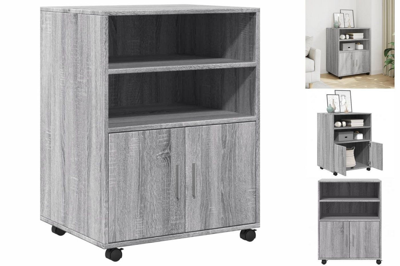 vidaXL Aktenschrank Büroschrank Rollschrank Beistelltisch Grau Sonoma 60x48 günstig online kaufen