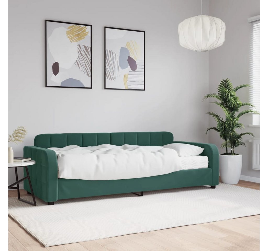 vidaXL Gästebett Gästebett Tagesbett mit Matratze Dunkelgrün 80x200 cm Samt günstig online kaufen