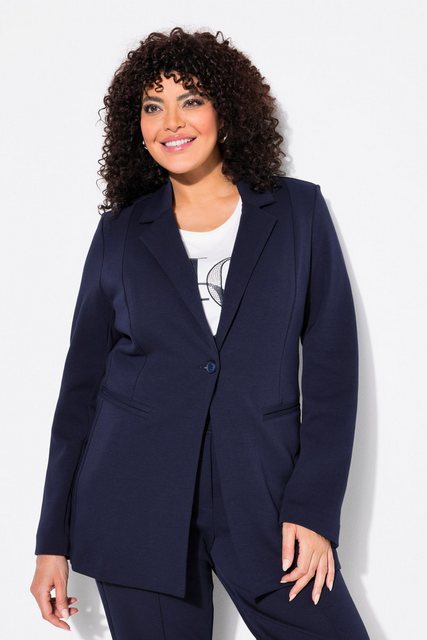 Ulla Popken Jerseyblazer Blazer Punto di Roma A-Linie Reverskragen Stretch günstig online kaufen