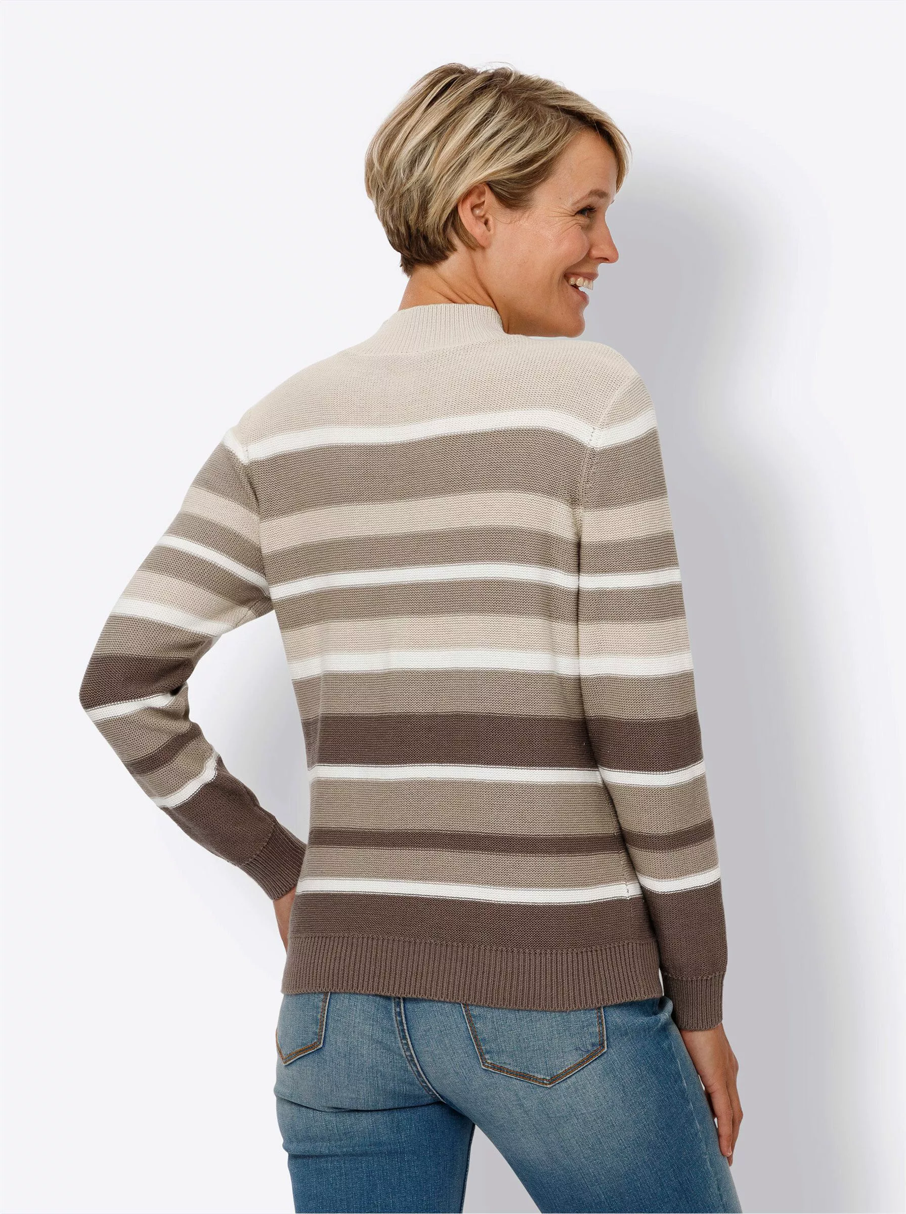 Sieh an! Strickpullover Stehkragenpullover günstig online kaufen