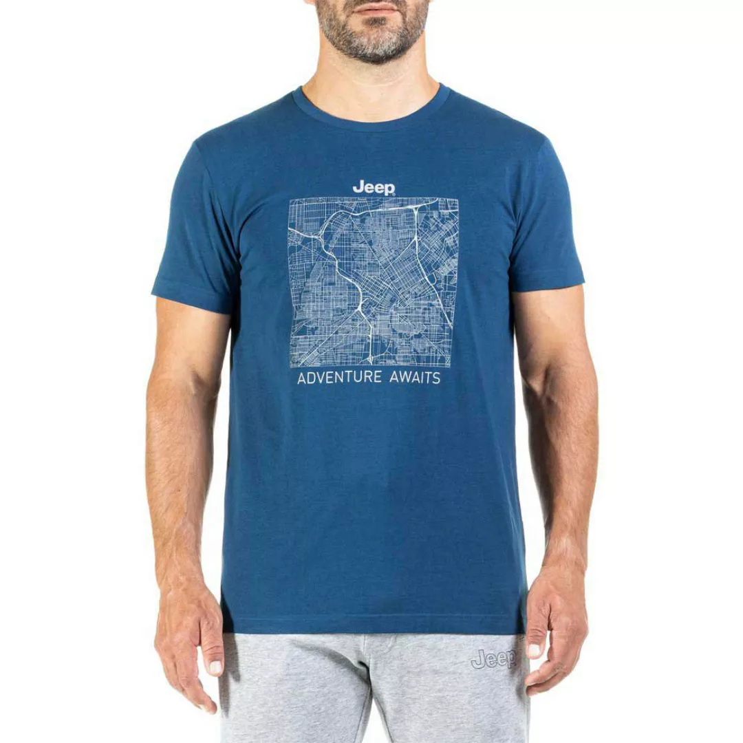 Jeep O101880k351 Kurzärmeliges T-shirt M Mineral Blue / Medium Grey günstig online kaufen