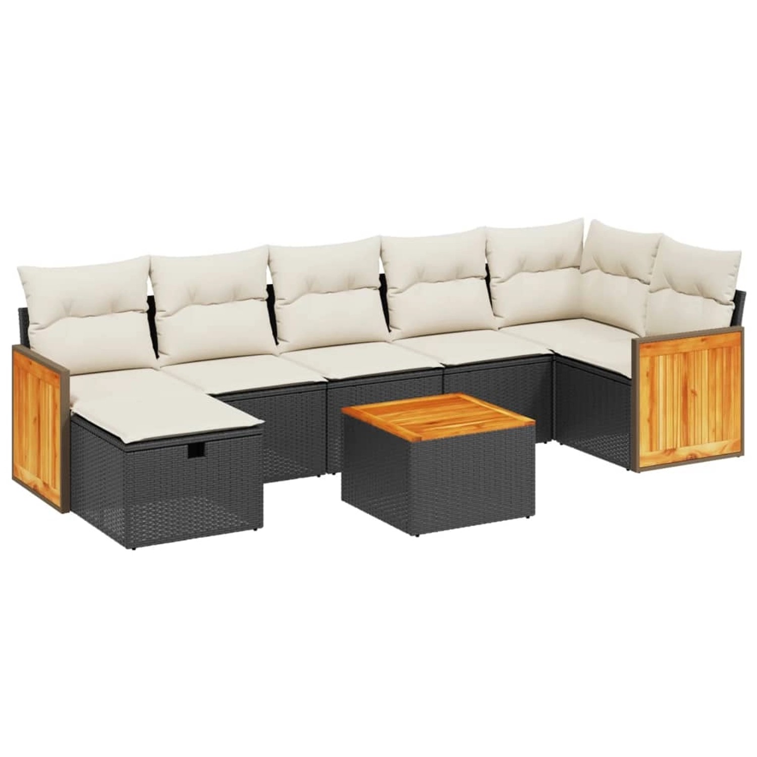 vidaXL 8-tlg Garten-Sofagarnitur mit Kissen Schwarz Poly Rattan Modell 119 günstig online kaufen