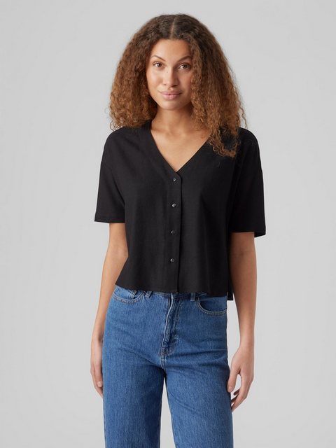 Vero Moda Blusenshirt Kurzarm Hemd Bluse V-Ausschnitt Shirt VMJESMILO 5549 günstig online kaufen