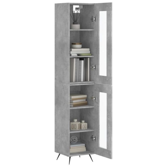 vidaXL Vitrine Highboard Betongrau 34,5x34x180 cm Spanplatte Glas Vitrine günstig online kaufen