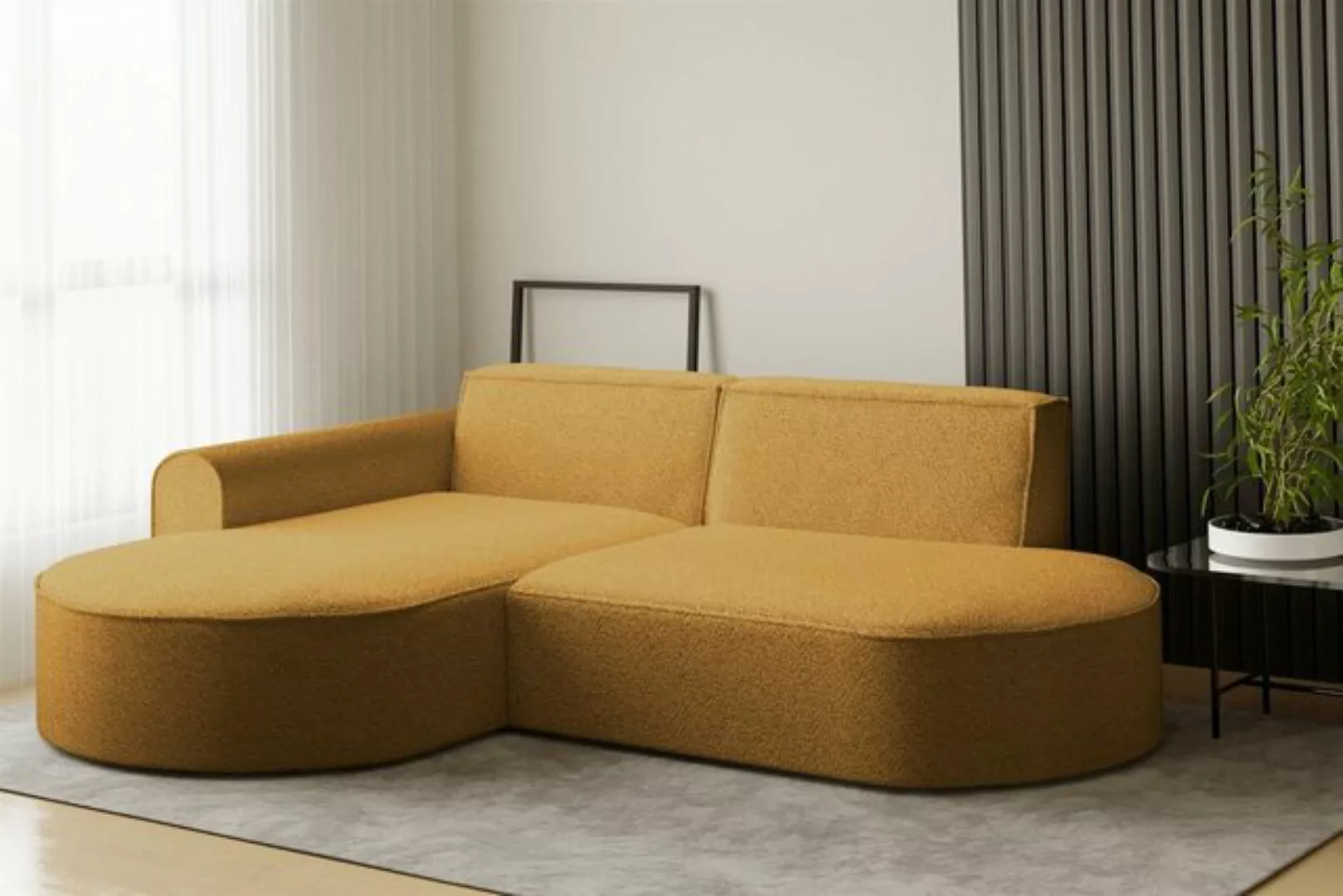 Fun Möbel Ecksofa Ecksofa Designersofa BONDY in Stoff mit Ottomane, Ottoman günstig online kaufen