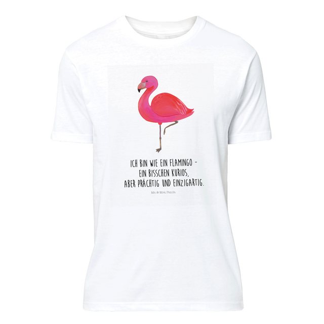 Mr. & Mrs. Panda T-Shirt Flamingo classic - Weiß - Geschenk, Einzigartig, F günstig online kaufen