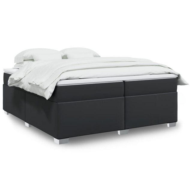 furnicato Bettgestell Boxspringbett mit Matratze Schwarz 200x200 cm Kunstle günstig online kaufen