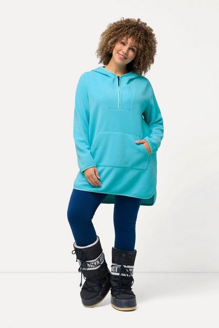 Ulla Popken Sweatshirt Long-Teddy-Fleecepullover Kapuze Zipper Langarm günstig online kaufen