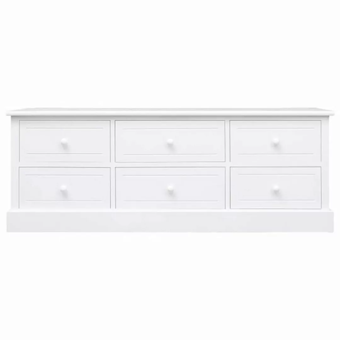 vidaXL TV-Schrank TV-Schrank Weiß 108x30x40 cm Massivholz Paulownia Lowboar günstig online kaufen