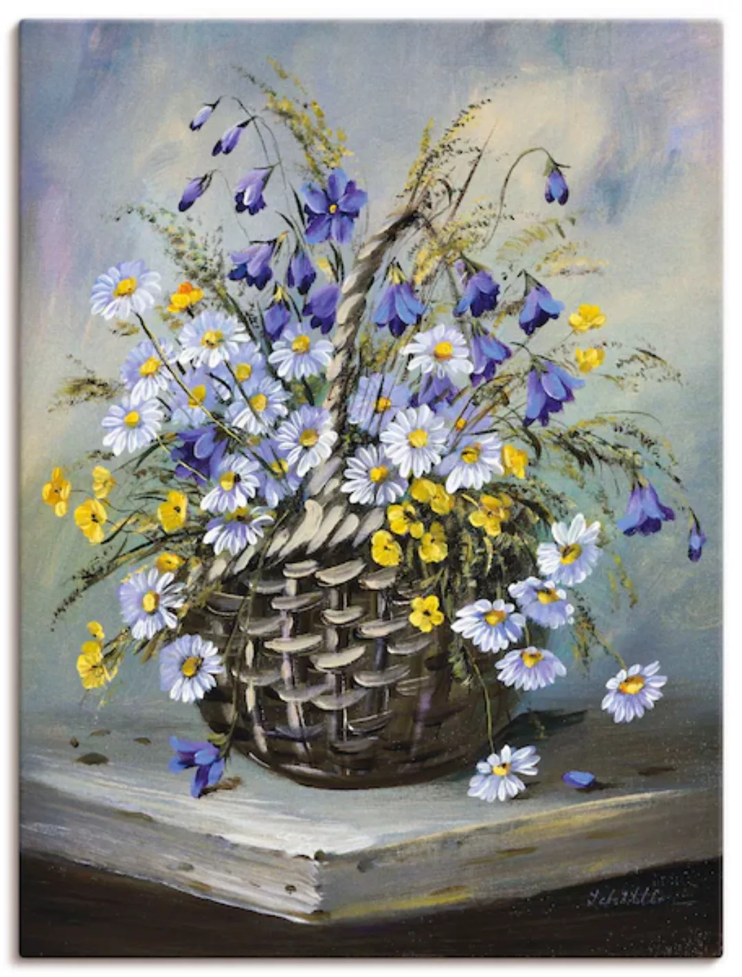 Artland Wandbild »Bunter Korb«, Blumen, (1 St.), als Leinwandbild, Poster i günstig online kaufen