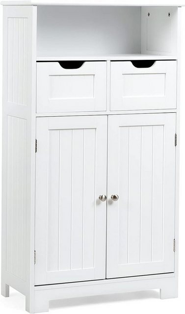 KOMFOTTEU Midischrank Badezimmerschrank 60x30x109cm, mit 2 Schubladen günstig online kaufen