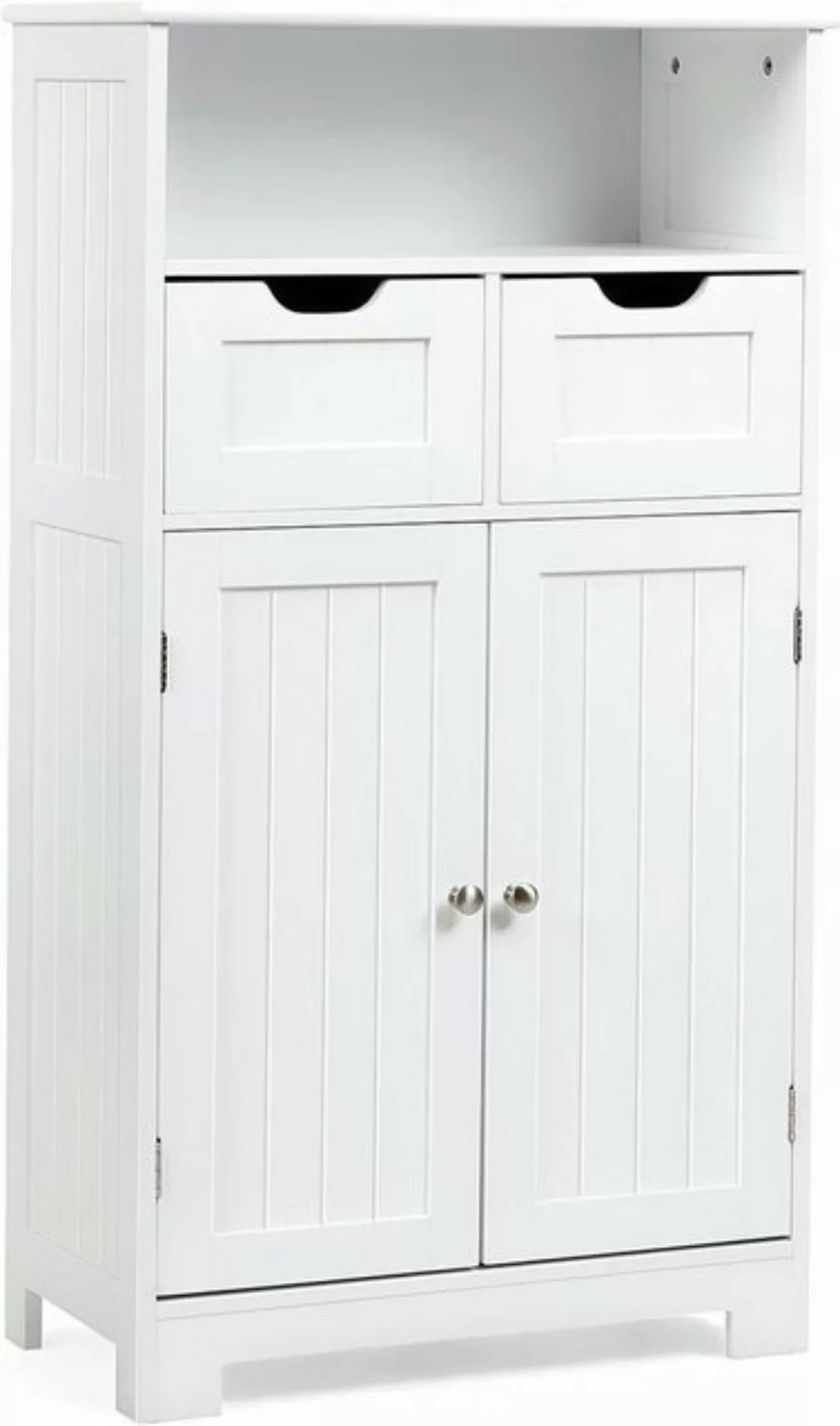 KOMFOTTEU Midischrank Badezimmerschrank 60x30x109cm, mit 2 Schubladen günstig online kaufen