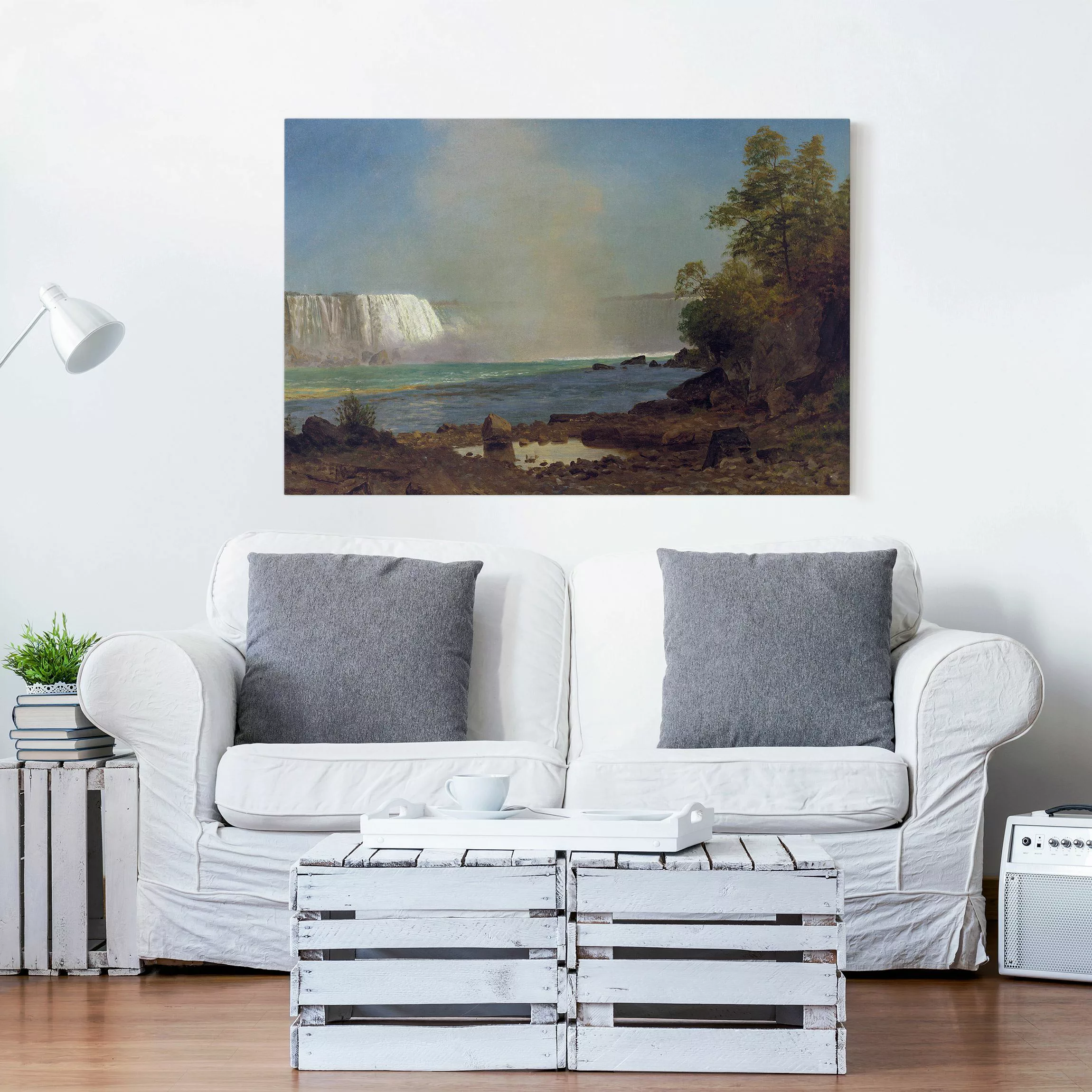 Leinwandbild Kunstdruck - Querformat Albert Bierstadt - Niagarafälle günstig online kaufen