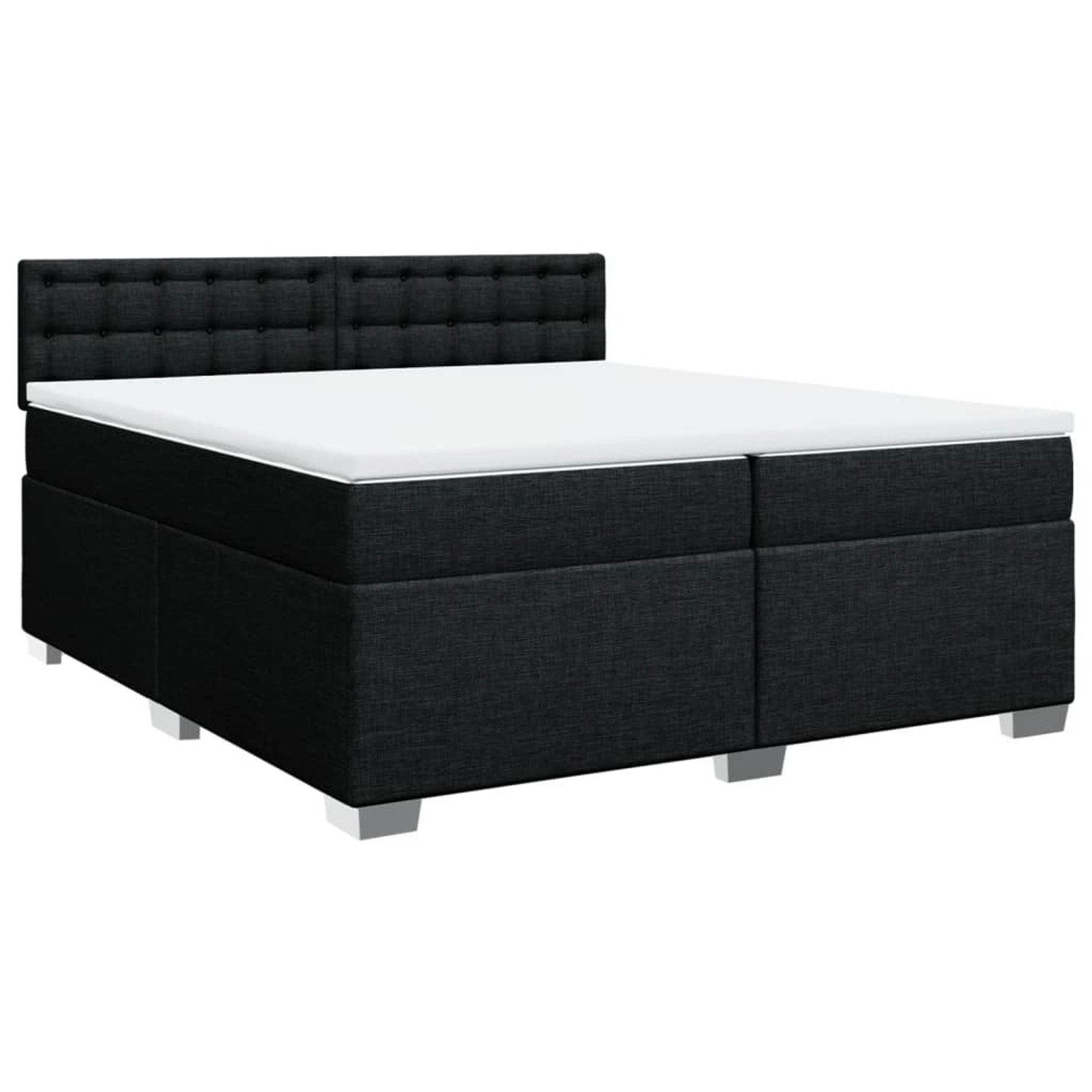 vidaXL Boxspringbett, Boxspringbett mit Matratze Schwarz 200x200 cm Stoff günstig online kaufen