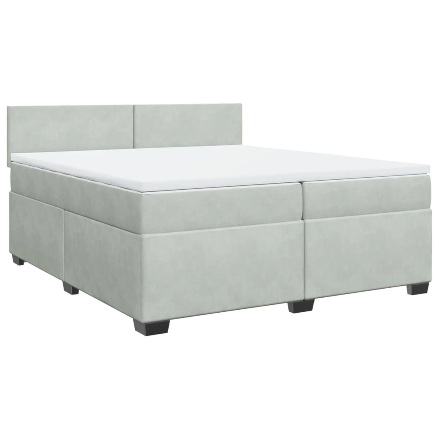 vidaXL Boxspringbett mit Matratze Hellgrau 200x200 cm Samt2107126 günstig online kaufen