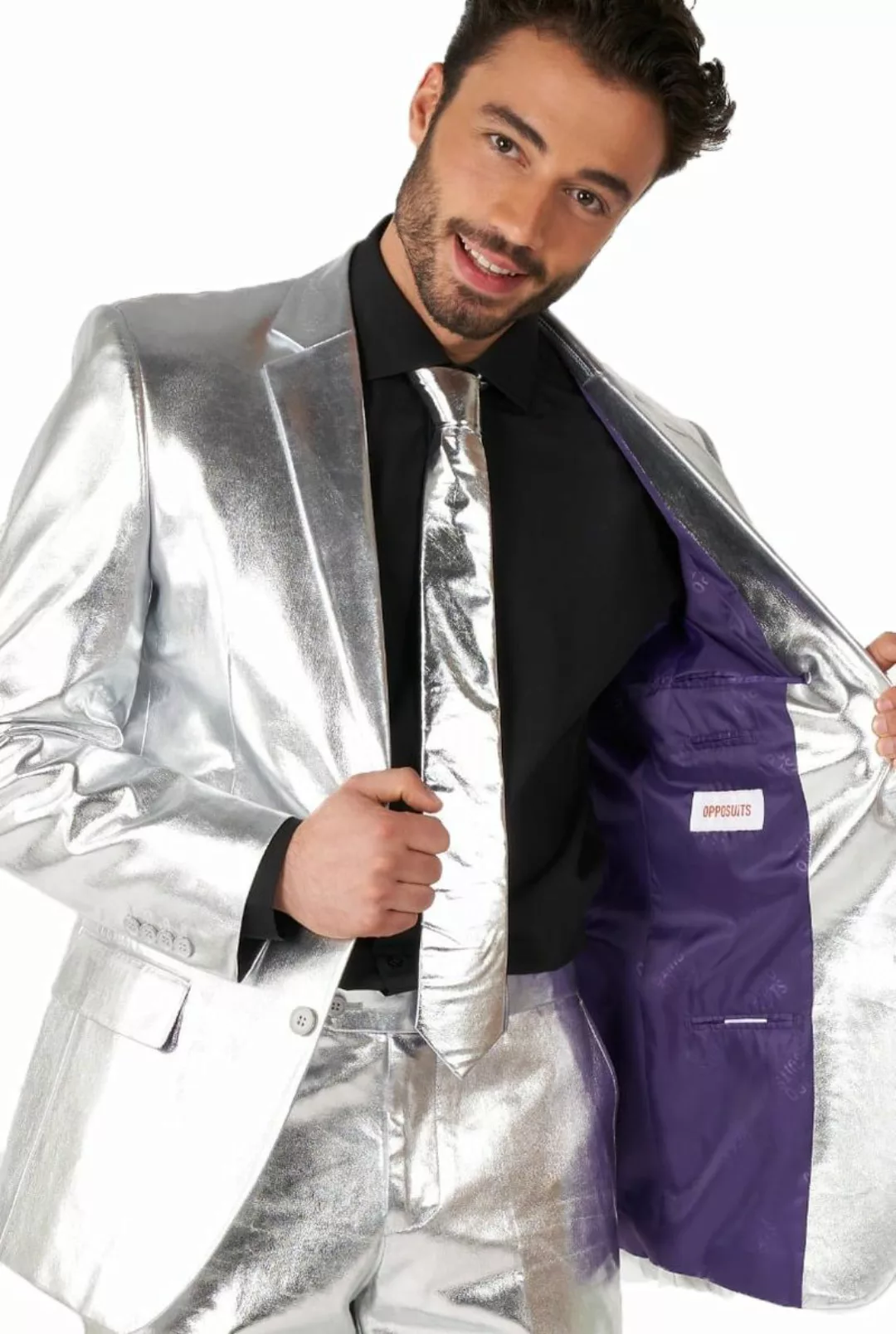 Opposuits Anzug Shiny Silver Anzug Makes you shine: (Raum)Anzug in metallis günstig online kaufen