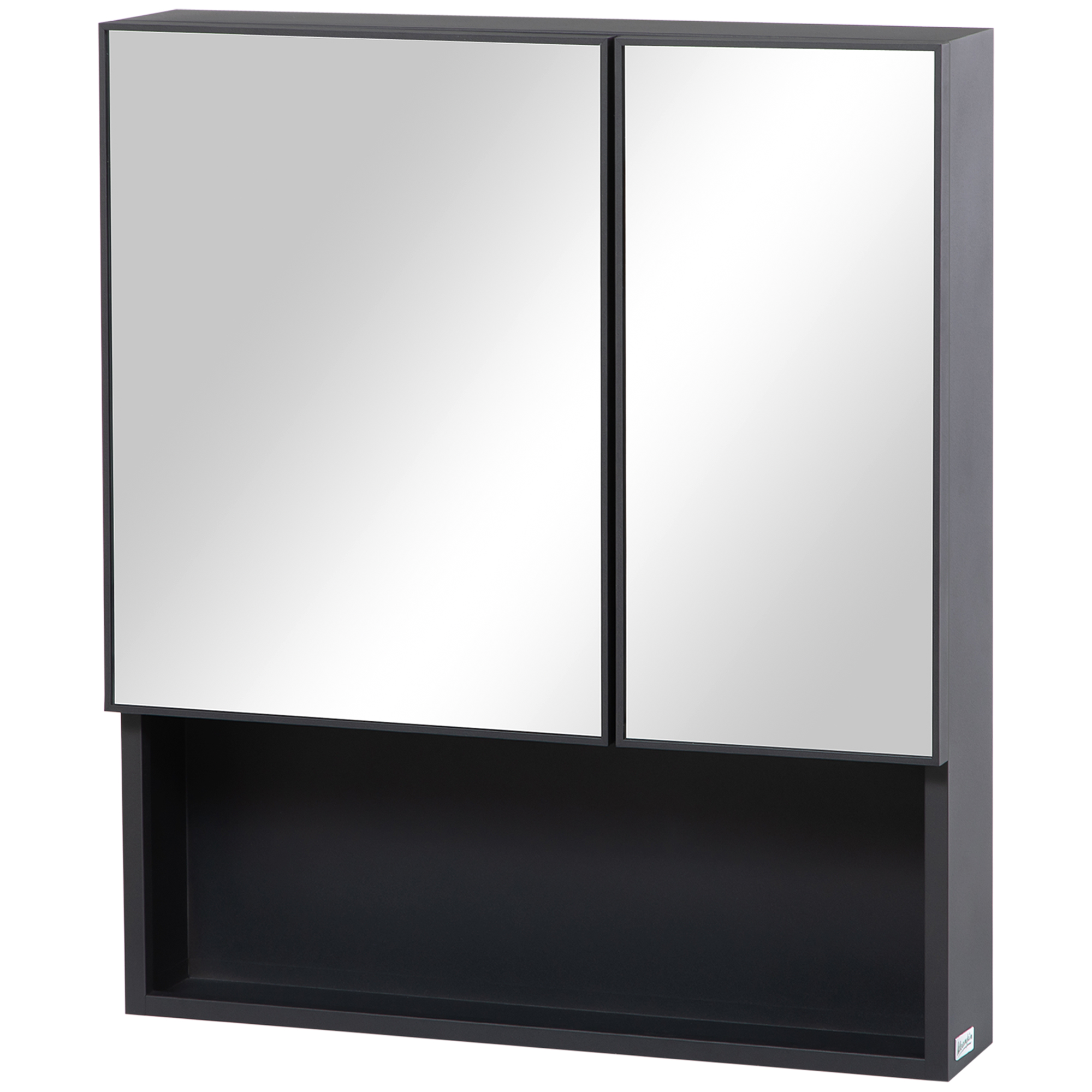 kleankin Spiegelschrank, Badezimmerschrank mit 5 Etagen, Doppeltür, Hängesc günstig online kaufen