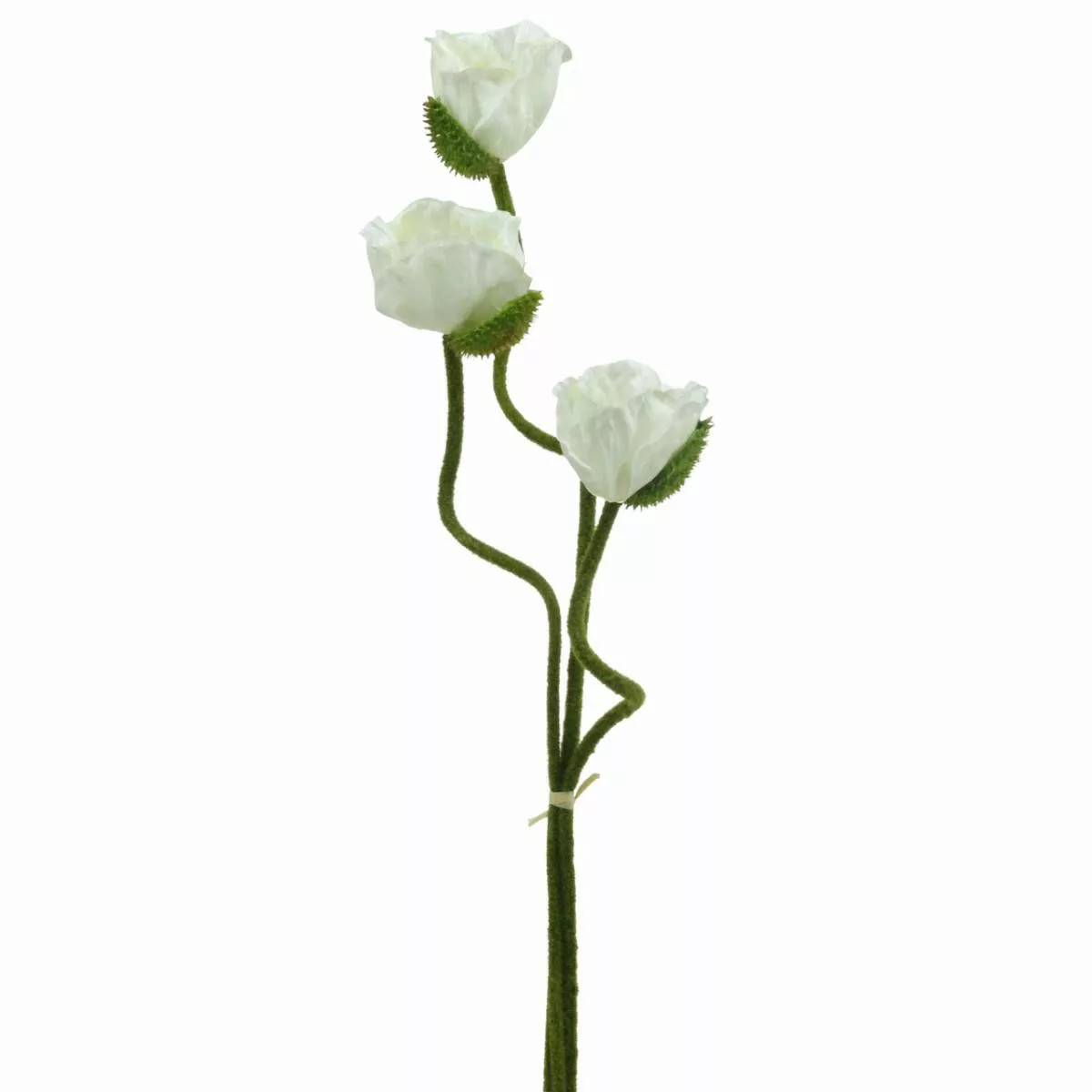 Kunstblume Kunstblume Mohnblume Weiß 3er-Set 55/60/70cm günstig online kaufen