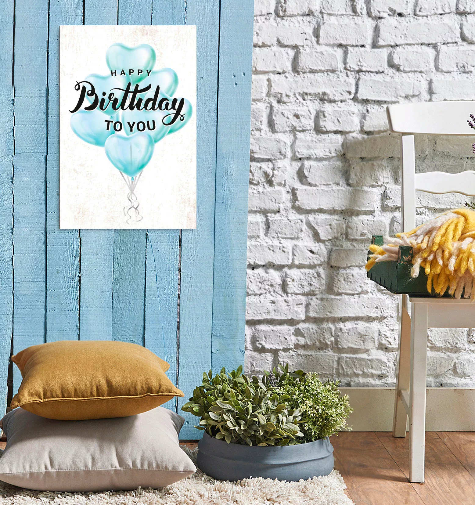 queence Metallbild "Birthday Balloons", Schriftzüge, (1 St.), Stahlschilder günstig online kaufen