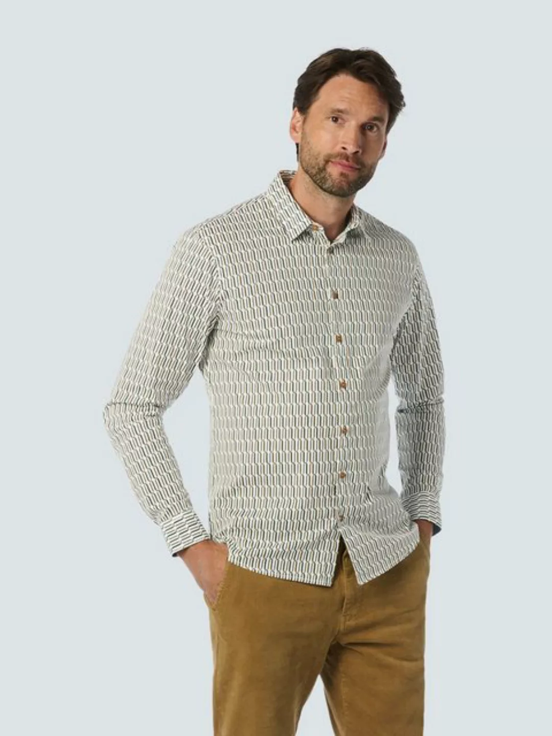 NO EXCESS Langarmhemd mit Muster günstig online kaufen