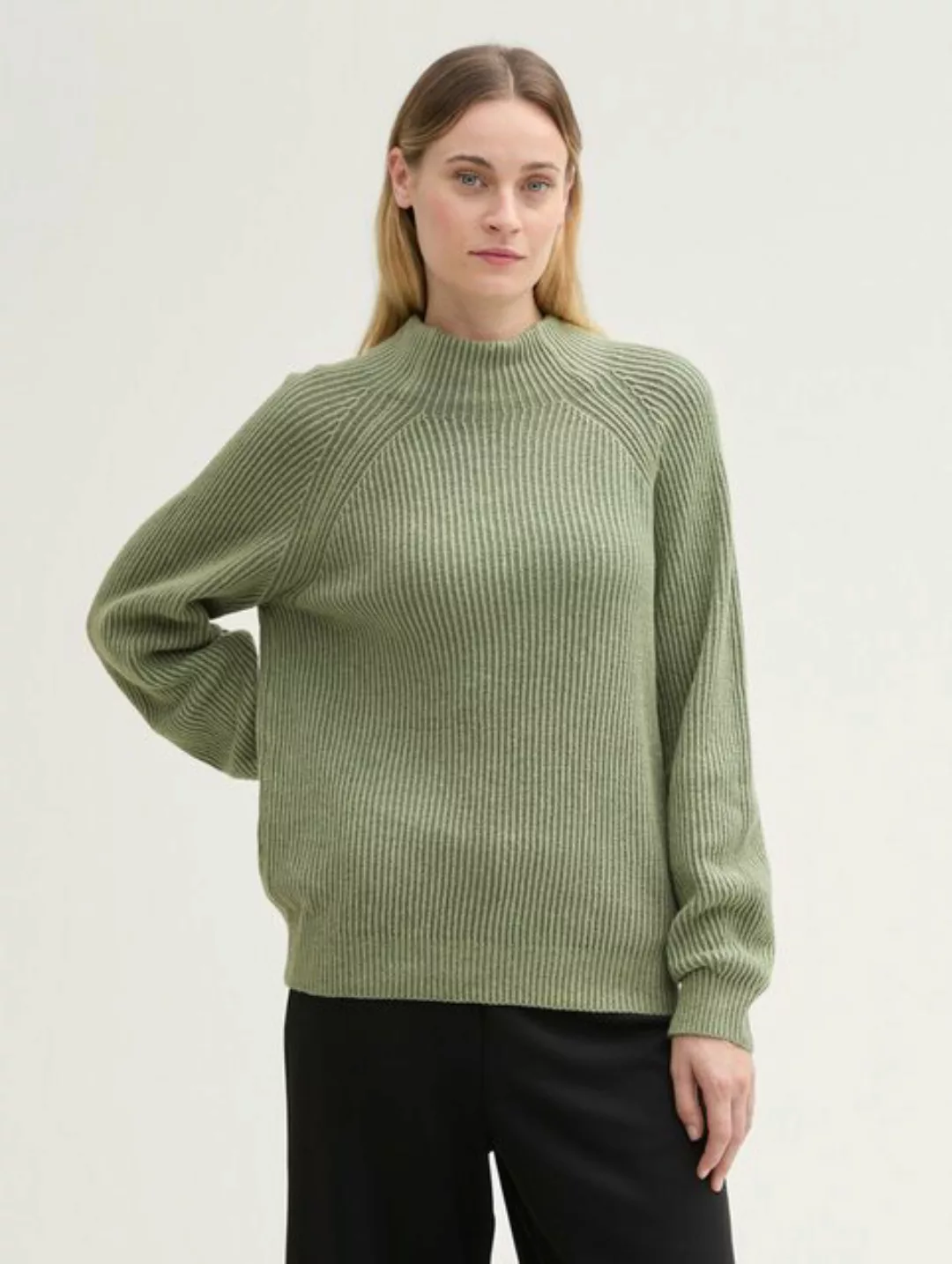 Tom Tailor Damen Pullover KNIT PLATED RIB - Reguler Fit günstig online kaufen