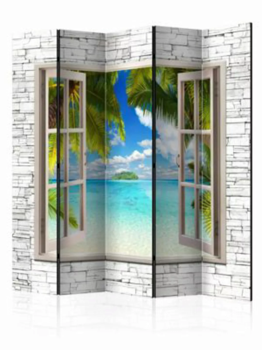 artgeist Paravent Dream Island II [Room Dividers] blau-kombi Gr. 225 x 172 günstig online kaufen