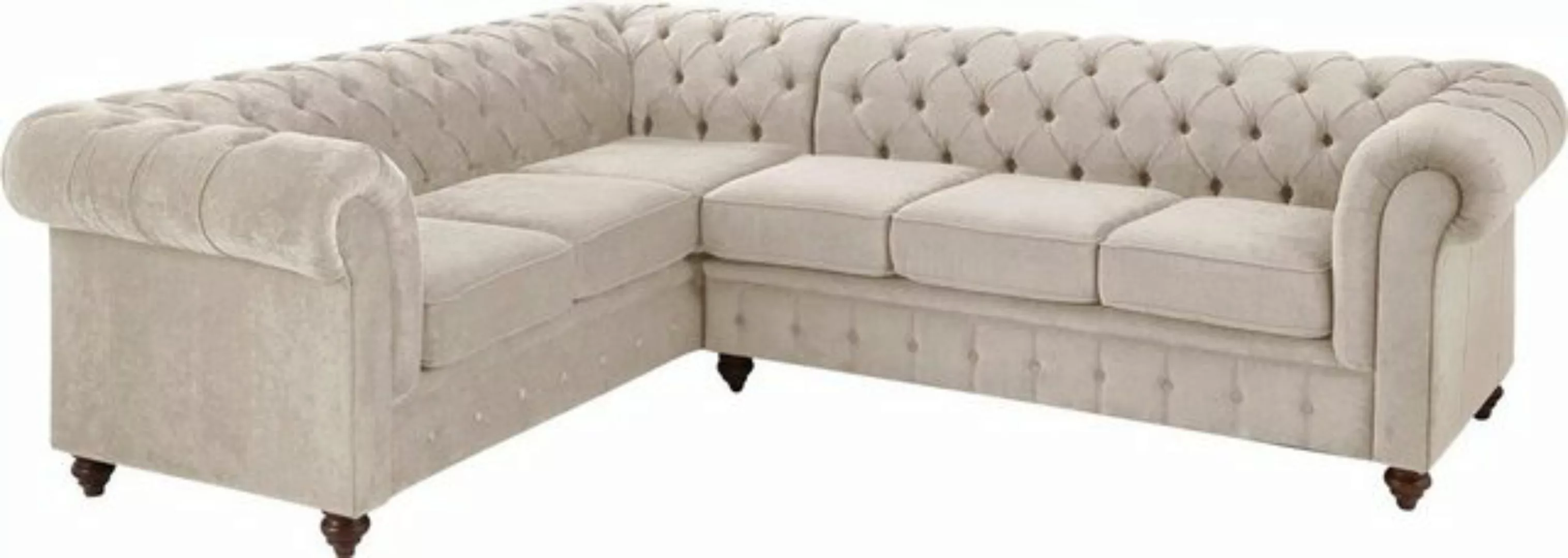 Home affaire Chesterfield-Sofa Chesterfield Ecksofa, auch in Leder L-Form, günstig online kaufen