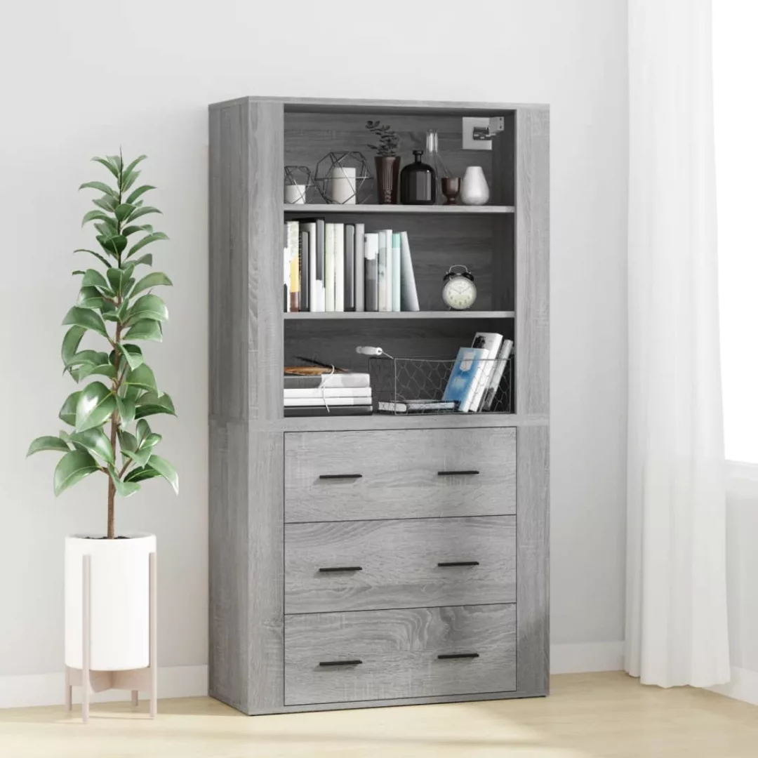 Vidaxl Highboard Grau Sonoma Holzwerkstoff günstig online kaufen